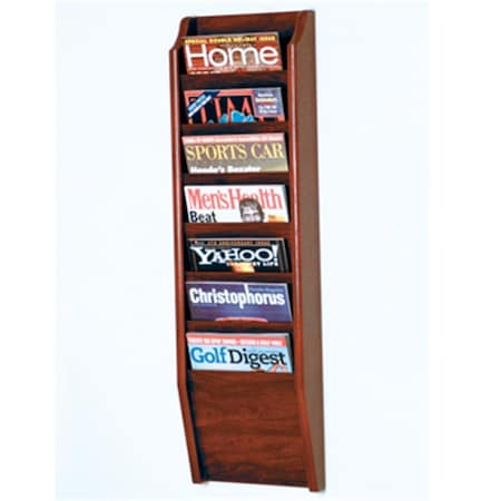 Wooden Mallet Cascade 7 Pocket Magazine Rack in Mahogany WO599430
